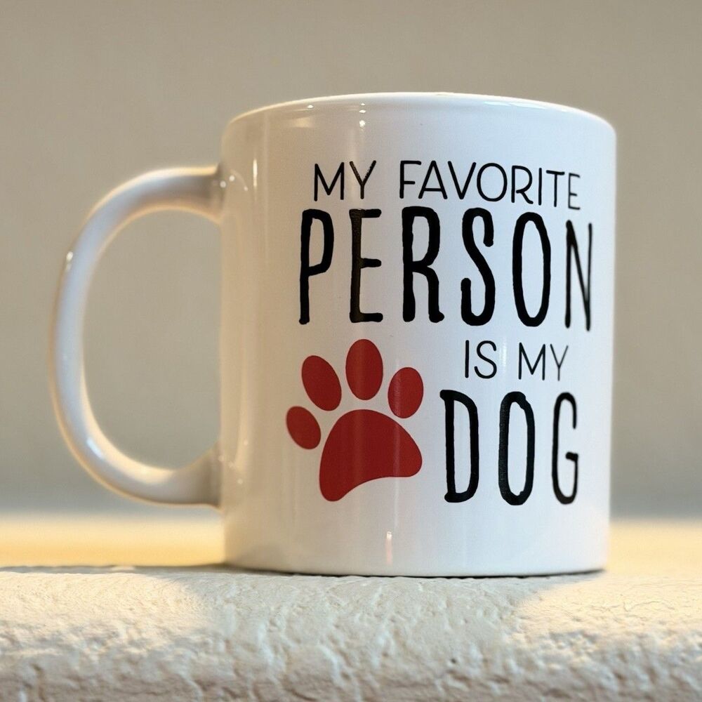 Royal Norfolk “My Favorite Person Is My Dog” Mug Pet Puppy Coffee Tea Cup 12 Oz
